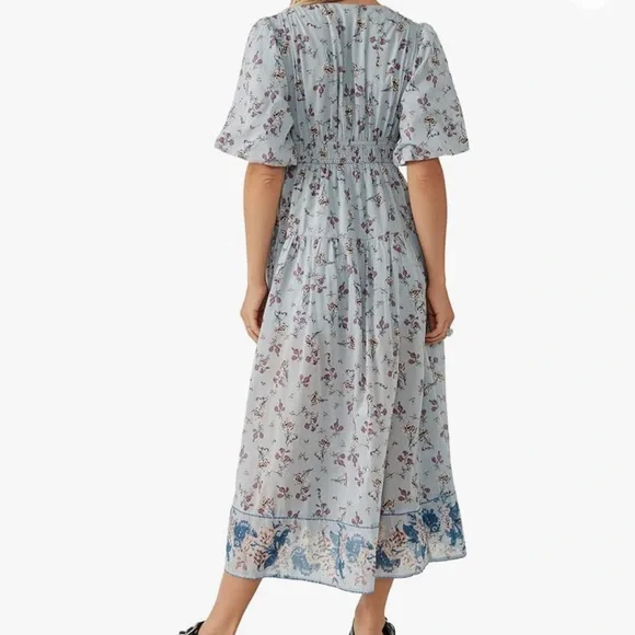 Free People Lysette Maxi Dress Bluebell Combo - Picture 4 of 12